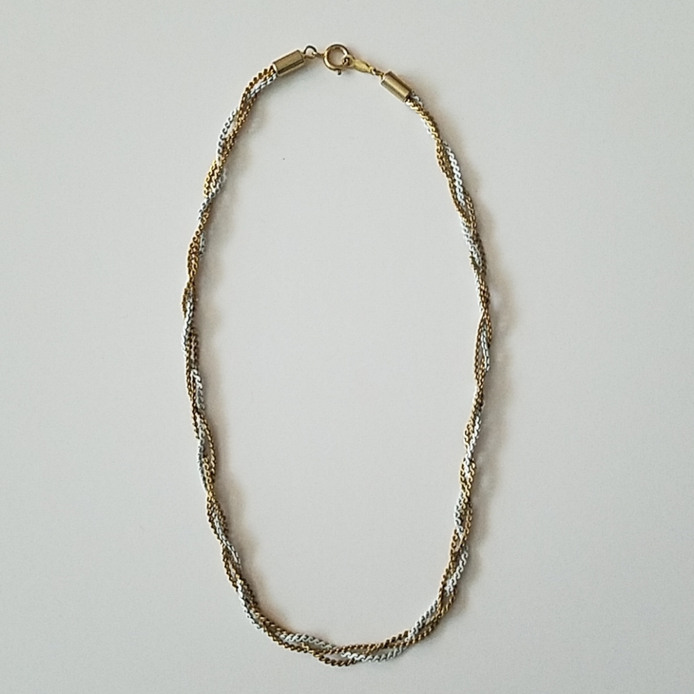 Gold and White Chain Necklace